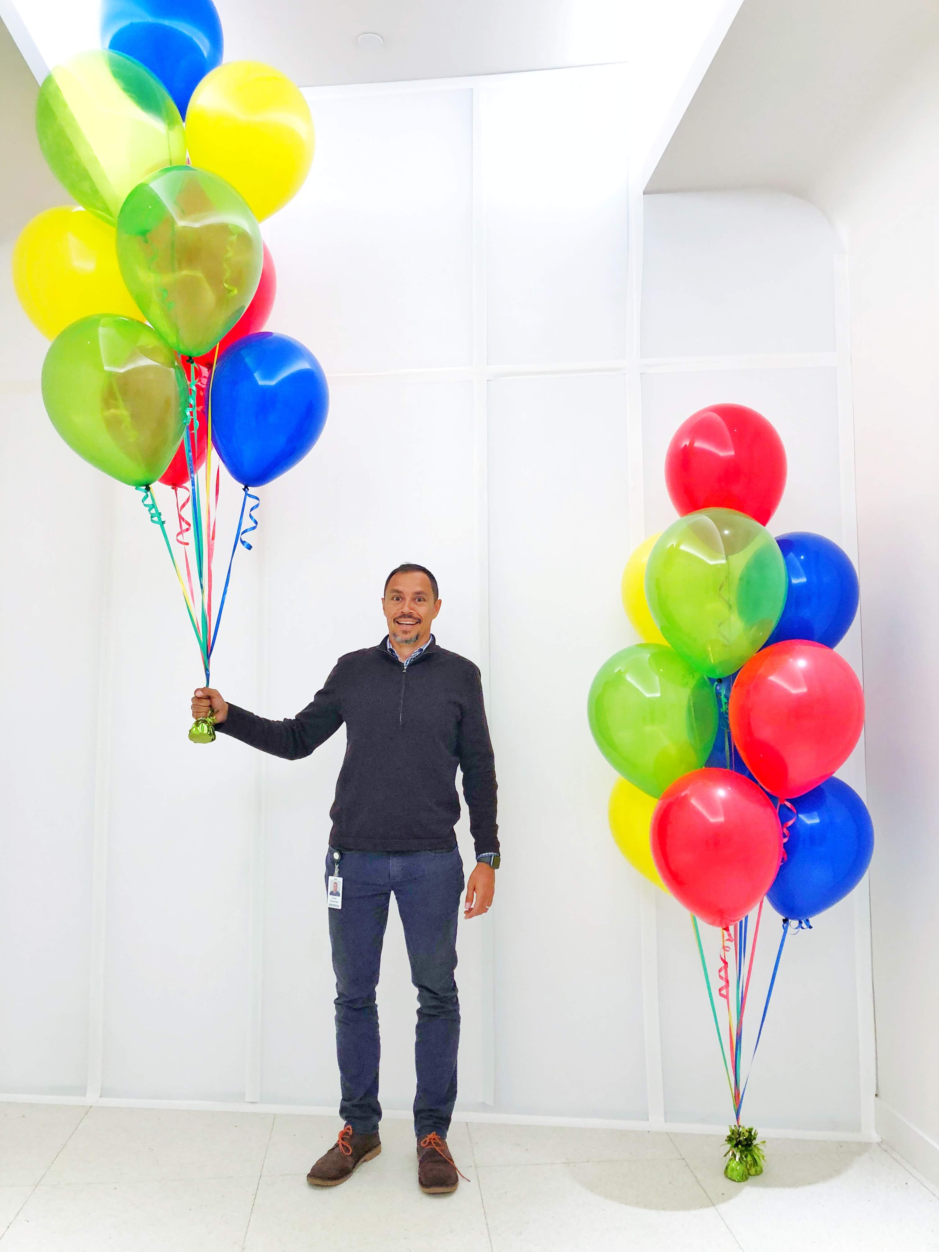Tony with balloons